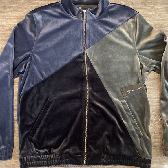 INC Men’s Velour Full Zip Zip-Up Jacket Athletic Medium Rugby NWT‎ MSRP $75 - Picture 1 of 6
